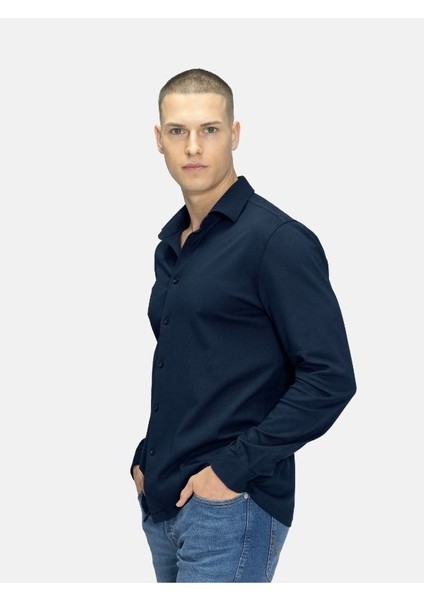 Blinky Erkek Merserize Pike Gömlek Dark Blue