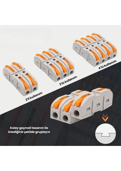 Kolay Kablo Bağlantı Klemensi ( 34 Adet ) modelleri