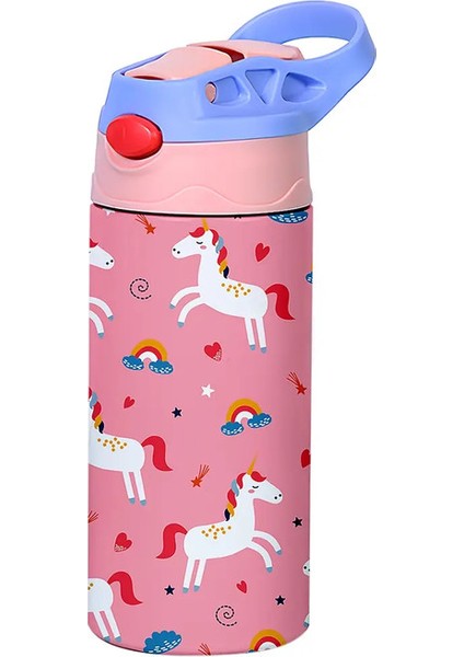 12 OZ/350ML Karikatür Desen Termos Fincan Paslanmaz Çelik Yalıtımlı Şişe Çocuklar Termos Su Isıtıcısı Dış Mekan Taşınabilir El Fincan Kapasite: 350ML/RENK: Mor (Yurt Dışından)