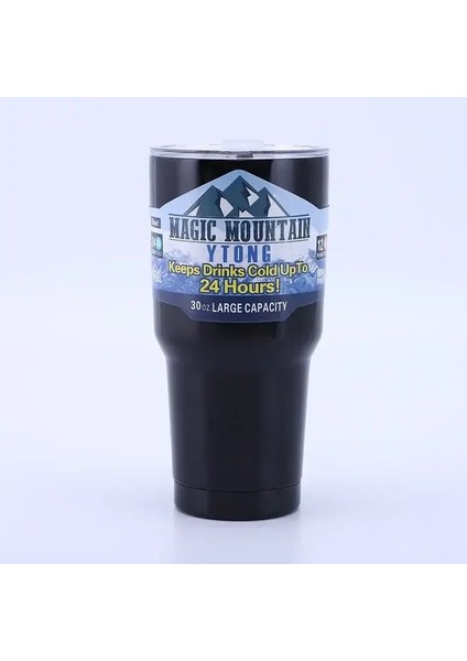 30OZ Paslanmaz Çelik Su Şişesi Saman Termos Tumbler Soğuk Sıcak Sıcak Vakum Şişeler Kupa Kahve Dakları Araba Şişesi Kapasitesi: 900ML/RENK: Balck (Yurt Dışından)