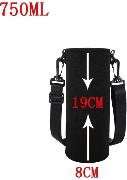750/1000/1500ML Spor Su Şişesi Kılıfı Yalıtımlı Torba Depolama Çanta Termos Kupa Şişesi Kupası Için Kapak Su Şiği Bileze Converscolor: SIYAH-750ML (Yurt Dışından)