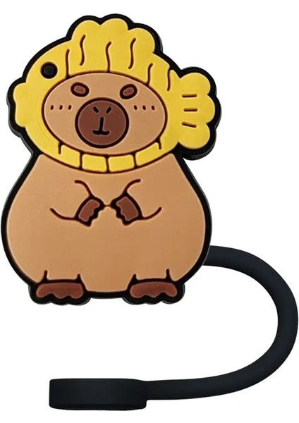 Sevimli Capya Karikatür Saman Kapak Kapağı 10MM Çevre Dostu Saman Fiş Sıçrama Kanıtı Içme Kupası Takılar Sarkık Ev Partisi Rolor: 1PCS-10MM (Yurt Dışından)