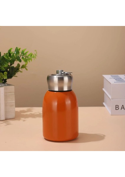 300ML Mini Tombul Büyük Göbek Kupası 304 Paslanmaz Çelik Vakum Şişe Şişesi Termos Taşınabilir Erkek ve Kadın Cep Cupscapacity: 300ML/RENK: Turuncu (Yurt Dışından)