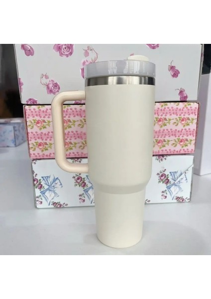 2025 Yeni Top Saman Kapağı Paslanmaz Çelik 30 Oz/40 Oz Vakum Yalıtımlı Araç Kupa Çift Duvar Termal Buzlu Seyahat Kupası Kahve Mugcapacity: 40OZ/RENK: Syl-2 (Yurt Dışından)