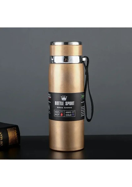Çift Duvar Stainles Çelik Su Şişesi Termos Şişesi Sıcak ve Soğuk Yalıtımlı Vakum Şişesi Spor Kapasitesi Için: 1000 Ml/renk: B Altın (Yurt Dışından)