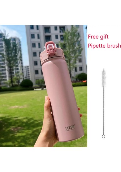 Tyeso 750ML Termos Şişesi Saman Paslanmaz Çelik Termal Kupa Spor Su Şişeleri Soğuk ve Isı Termal Mugkapakite: 750ML/RENK: Beyaz (Yurt Dışından)