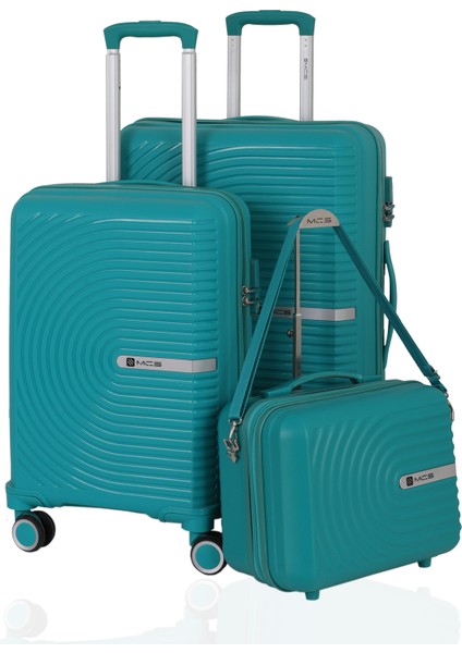 Polipropilen 3'lü Valiz Seti Orta & Kabin & Makyaj V374