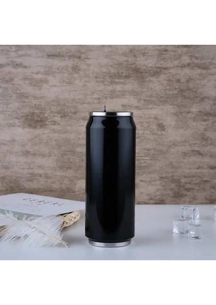 Li Içecek Saman Termos ile Sıcak Yalıtım Olabilir Garrafa Termica Paslanmaz Çelik Su Şişesi 300/500ML Kapasite: 300ML/RENK: Siyah (Yurt Dışından)