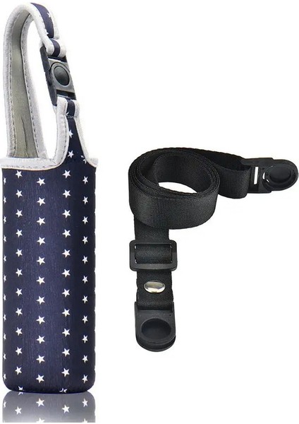 Moda Baskı Su Şişesi Çanta Straph Women Erkekler Taşınabilir Spor Şişesi Kapak Çantası Kılıf Koruma Şişeleri Taşıyıcı Açık Renk: 02 (Yurt Dışından)