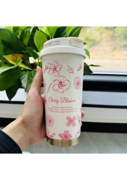 Kadınlar Için Çiçek Kahve Kupası, 316 Paslanmaz Çelik Vakum Şişesi, Doğrudan Içmek Için, Termal Kupa, 500ML Kapasite: 500/RENK: 6 (Yurt Dışından)