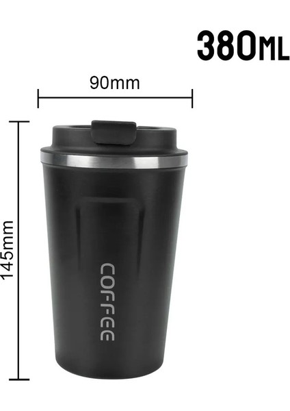 Termo Cafe Çay Suyu Kahvesi Için Çift Paslanmaz Çelik Kahve Kupası 380/510ML Sızıntı_ Geçirmez Seyahat Termo Kupa Araç Termos Mugcapacity: Resim Gösterisi/renk: 380ML Beyaz (Yurt Dışından)