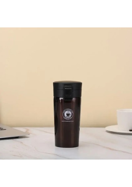 500ML Termal Kupa Çift Duvar 304 Paslanmaz Çelik Kahve Çay Vakum Şişesi Termos Su Şişesi Sızdıran Termos Kupa Kahve Kapasitesi: 380ML/RENK: Kahve (Yurt Dışından)