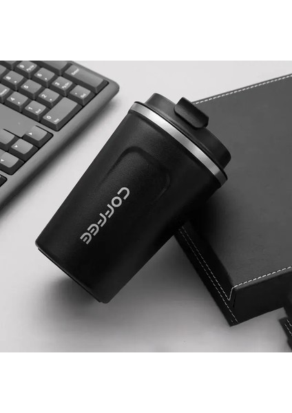 380/510ML Seyahat Kahve Kupası Tumbler Vakum Şişesi Soğuk ve Isı Termal Kupa Paslanmaz Çelik Termal Kupa Yalıtımlı Flaskcapacity: 380ML/RENK: Siyah (Yurt Dışından)