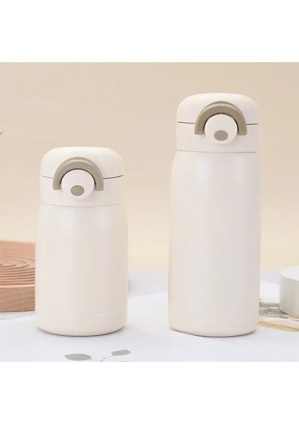 220ML/350ML Mini Termos Kupa Cep Kupası Paslanmaz Çelik Termal Kahve Kupa Vakum Şişesi Yalıtımlı Sıcak Su Şişesi Çocuk Kapasitesi: 220ML/RENK: Bej (Yurt Dışından)