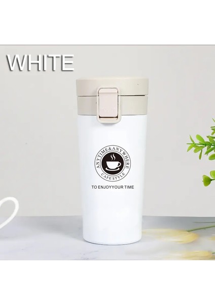 0.5l Termal Kupa Çift Duvar 304 Paslanmaz Çelik Kahve Vakası Vakum Şişesi Termos Su Şişesi Çay Kahve Sızdıran Termos Kupa Kapasite: 510ML/RENK: Beyaz (Yurt Dışından)