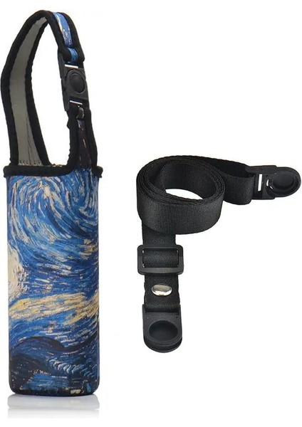 Moda Baskı Su Şişesi Çanta ile Strap Kadınlar Erkekler Taşınabilir Spor Su Şişesi Kapak Çantası Kılıf Koruma Şişeleri Taşıyıcı Açık Mekan: 09 (Yurt Dışından)