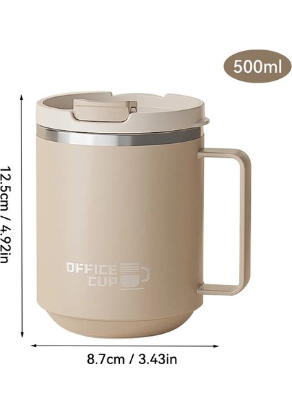 Worthbuy 304 Paslanmaz Çelik Çift Duvar Yalıtılmış Kahve Kupa Taşınabilir Sızdırmaz Su Kupası, Büyük Kapasite Içme Cupcapacity: 401-500ML/RENK: Haki (Yurt Dışından)