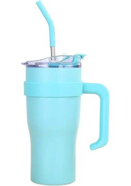 Yeni Kademeli Değişim Renk Büyük Mac Paslanmaz Çelik Termos Fincan Değerli Büyük Kapasite, Tutamaklı Cupcapacity ile Eşlik Eden Buz Fincanı: 30OZ/RENK: Mavi (Yurt Dışından)