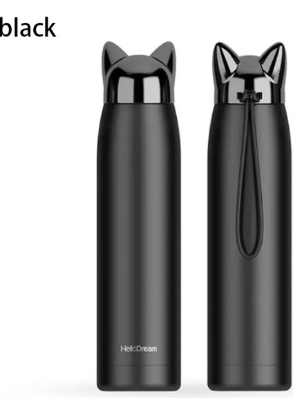 300/320ML Termos Şişesi Paslanmaz Çelik Vakum Şenlikleri Sevimli Kedi Kulak Termal Kupa Taşınabilir Kahve Çay Sütü Kapasitesi Için Dış Mekan Kupa Kapasite: 201-300ML/RENK: 320ML B (Yurt Dışından)