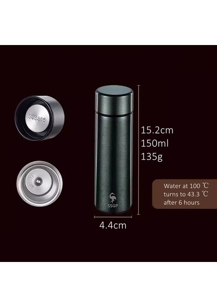 316 Paslanmaz Çelik Pişirme Vernik Mini Vakum Kupası Lfgb Sertifikası 140ML Sızdırmazlık Cep Su Şişesi Sıcak Keep Termos Termos: 140ML/RENK: Yeşil Versiyon (Yurt Dışından)