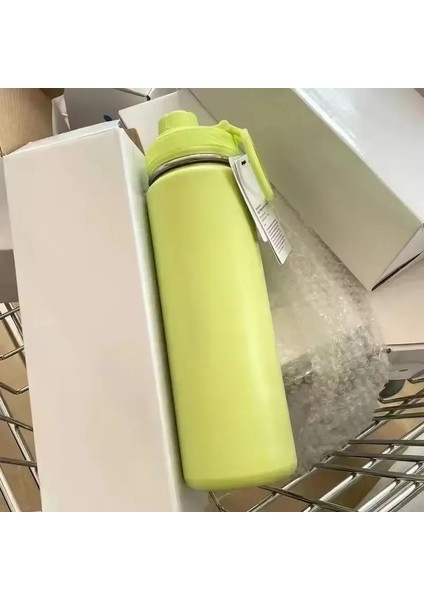 Düz Renk Hayatına Dönüş Spor Su Şişesi 710ML Paslanmaz Çelik Saf Titanyum Vakum Taşınabilir Sızdır Yalıtımlı Yalıtımlı Su Kupası Renk: Mavi (Yurt Dışından)