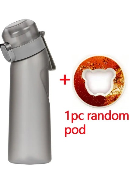 1pc 650ML Hava Aromalı Su Şişesi Samanlı 1 Pc Lezzet Pods Sızdır Gözden Geçirmez ve Taşınabilir Spor Su Dış Mekan Fitness Kupası Renk: Buzlu Gri (Yurt Dışından)