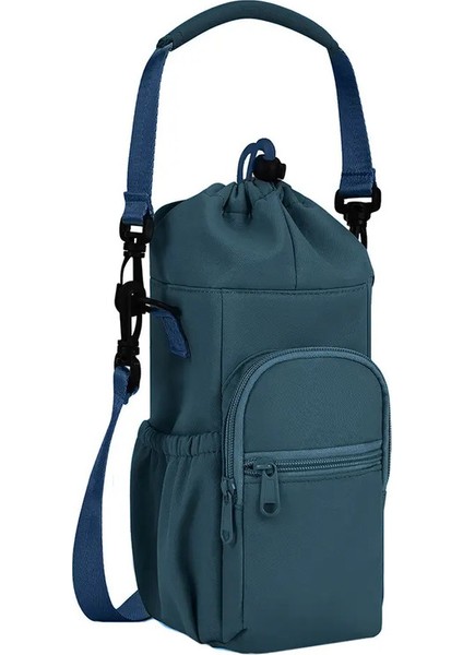 Yalıtımlı Termal Su Şişesi Çantası Kollu 40OZ Vakum Kupası Kupa Kupren Neopren Koruyucu Taşıyıcı Kapak Içecek Yazıları Renk: 40OZ Lacivert (Yurt Dışından)