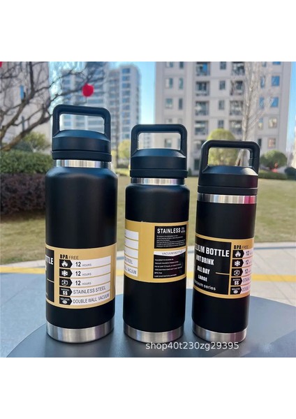 800ML 1100ML Büyük Kapasiteli Su Şişesi Paslanmaz Çelik Termos Vakum Yalıtımlı Şişe Şişe Sızdır Yalıp Gönderilebilir Taşınabilir Tumklercapity: 800ML/RENK: Siyah (Yurt Dışından)