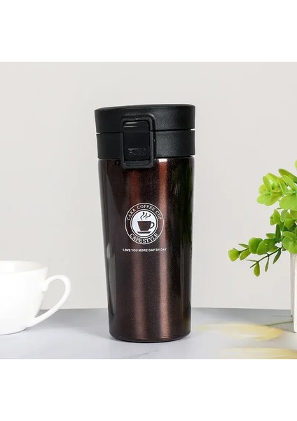 380ML/510ML Termal Kupa Çift Katmanlı Paslanmaz Çelik Kahve Kahve Çayı Vakum Şişesi Termos Su Şişesi Sızdıran Termos Kupa Kapasite: 380ML/RENK: Kahve (Yurt Dışından)