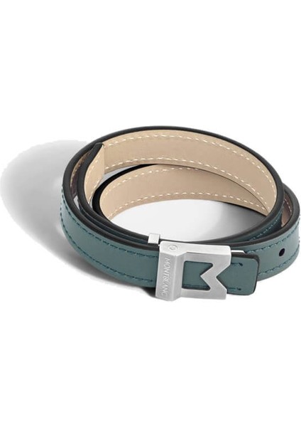 Kalaylı Deri Bileklik M Logosu Ayarlanabilir Boyut 133130