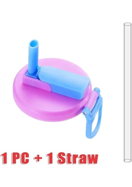 Seyahat Can Kapakları Silikon Pipetler Konserve Içecekler Için Kapaklar Bira Suyu Bpa Içermeyen Kapaklar Yeniden Kullanılabilir Kavanoz Kapağı Aksesuar Renk: Mor Mavi Saman (Yurt Dışından)