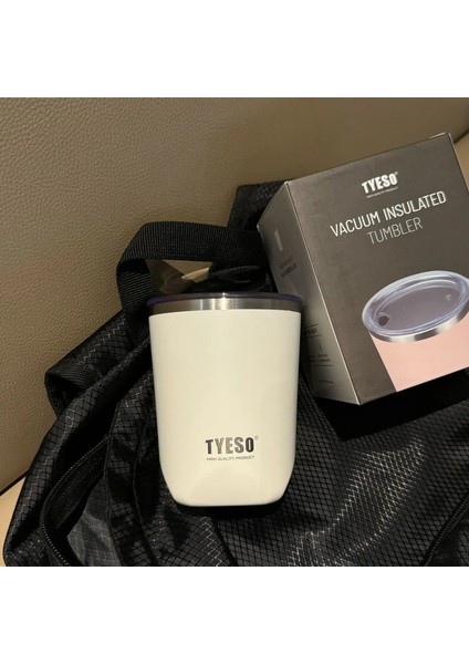 Tyeso 8784 Mini Termal Kupa 300ML Kapasite Paslanmaz Çelik Termos Yalıtımlı Tumbler Taşınabilir Araç Termal Kahve Cupcapacity: 300ML/RENK: Beyaz (Yurt Dışından)