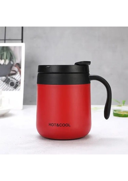 350/500ML Yalıtımlı Kahve Kupası Kalıplı Paslanmaz Çelik Yalıtımlı Kupa Kahve Tumbler Termos Çay Dakları Dudak Kapasitesi: 350ML/RENK: Kırmızı (Yurt Dışından)