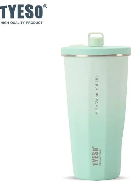 Tyeso Paslanmaz Çelik Yalıtımlı Fincan 600ML Vakum Şişeleri Termo Şişe Büyük Kapasiteli Taşınabilir Termos Dış Mekan Tumblermug 20OZ Kapasite: 600ML/RENK: Gradyan Yeşil (Yurt Dışından)