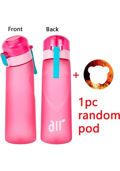 1 adet hava su şişesi ile 1 adet lezzet kapsülleri, açık hava sporları fitness spor salonu rengi için saman sızıntı kanıtı ile taşınabilir taşınabilir (Yurt Dışından)