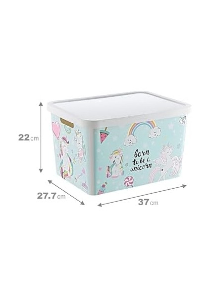 Stafi Desenli Çok Amaçlı Kapaklı Kutu 18 Lt Unicorn fiyatları