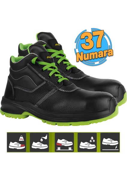 Iş Ayakkabısı Çelik Demir Burunlu 37 Numara Kauçuk Ara Tabanlı Iş Güvenlik Inşaatçı Rahat Bağcıklı