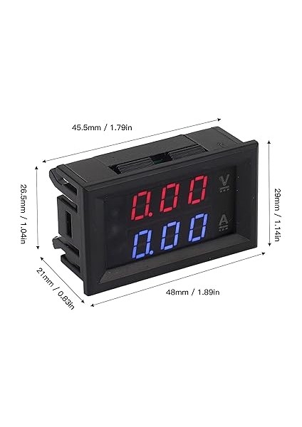Dual Voltmetre Ampermetre Volt Akım Ölçer Dc 0-100V 10A Kırmızı-Mavi, Voltmetre, Ampermetre modelleri