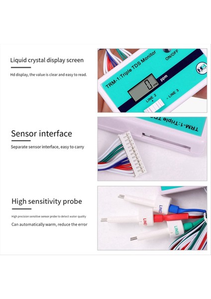 Hm Dijital Trm1 Üçlü Tds Metre Online Tds Su Kalitesi Test Cihazı 0-9990PM LCD Ekran Su Kalitesi Saflık Test Meter (Yurt Dışından) fırsatları