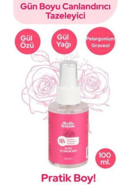 Gül Özlü Yüz Temizleme Spreyi Canlandırıcı Etki 100 ml Tüm Cilt Tipleri İçin fırsatları