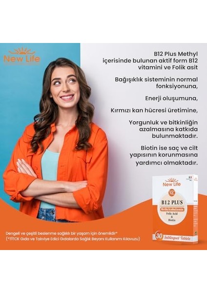 New Life B12 Plus Metilkobalamin 30 Tablet