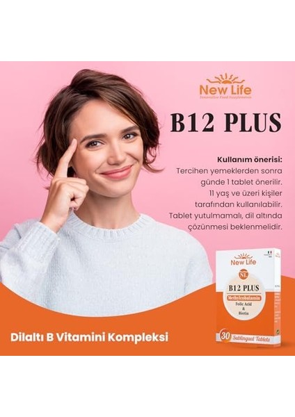 New Life B12 Plus Metilkobalamin 30 Tablet modelleri