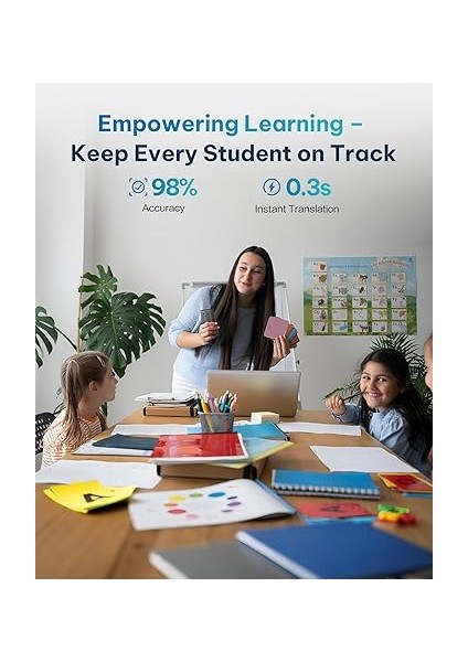 Aı Dil Tercüman Cihazı — 60 Dil, Gerçek Zamanlı Bölünmüş Ekran ve Iki Yönlü Anlık Sesli Çeviri, 18 Çevrimdışı Paket, K-12 Eğitimi, Iş, Seyahat Için 2 Yıllık Global Veri fiyatları