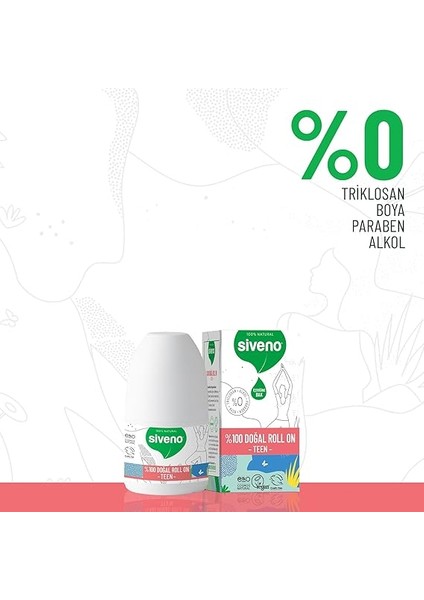 Doğal Roll-On Teen Girl Genç Kız Deodorant Ter Kokusu Önleyici Bitkisel Lekesiz Vegan 50 ml modelleri