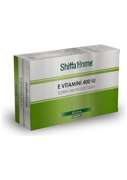 Shiffa Home E Vitamini 400 Iu 700 Mg – 60 Softjel | Güçlü Antioksidan Koruma | Alfa-Tokoferol Formu | Hücre Sağlığı ve Bağışıklık Desteği modelleri