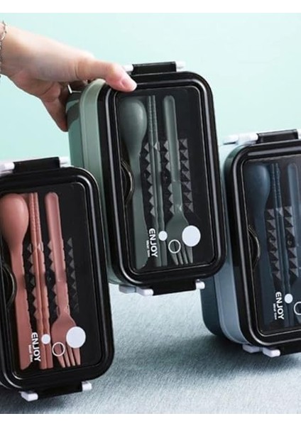 Village Concept Lunch Box, 1400 ml 3 Katlı Beslenme Kutusu, Çatal Bıçak Takımı, Yemek Kutusu, Yemek Kutusu, Bulaşık Makinesinde Yıkanabilir, Mikrodalga Fırına Dayanıklı, Iş ve Okul Için, Beslenme Kutusu (Yeşil) fırsatları