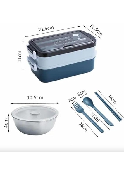 Village Concept Lunch Box, 1400 ml 3 Katlı Beslenme Kutusu, Çatal Bıçak Takımı, Yemek Kutusu, Yemek Kutusu, Bulaşık Makinesinde Yıkanabilir, Mikrodalga Fırına Dayanıklı, Iş ve Okul Için, Beslenme Kutusu (Yeşil) indirimleri