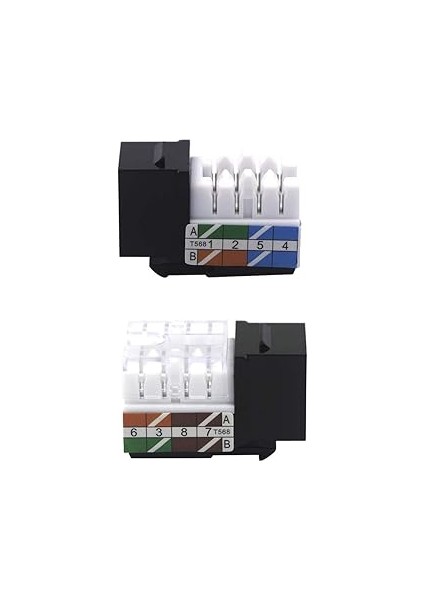 Cat6 RJ45 90 Derece Keystone Jack Ekleme, Ethernet Utp Cat 6 Keystone Punch Down Stand 5'li Paket Siyah indirimleri