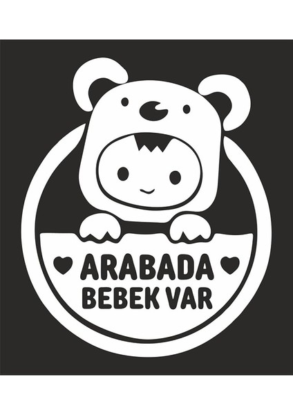 Major Selection Arabada Bebek Var Araba Cam Sticker 24X28CM fiyatları