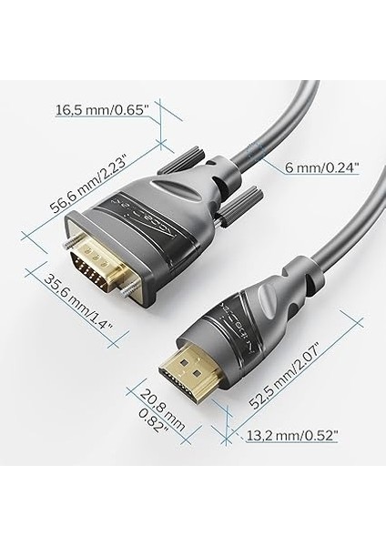 – Hdmı-Vga Adaptör Kablosu – 3m (Hdmı – Vga, Yüksek Hızlı Hdmı/d-Sub 15, Pc'leri ve Diğer HDMI Cihazlarını Full HD/1080P ve 60Hz'de VGA Ekranlara Bağlamak Için Monitör Kablosu) fırsatları